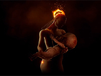 The Red Goddess Rises Up Here In Agony